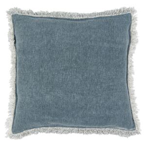 Modrý vintage polštář s třásněmi - 45*45 cm