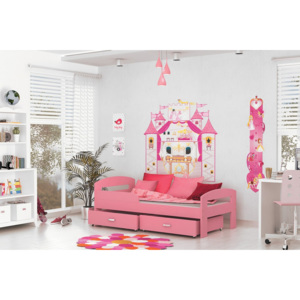 Dětská postel GRES Color, 180x80 - růžová barva