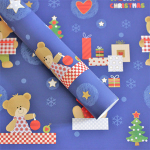 Vánoční balicí papír s medvídky, role 70x200 cm