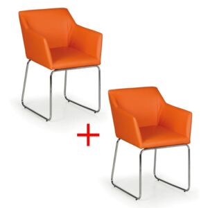 B2B Partner Konferenční židle KONSTRUKT 1+1 ZDARMA, oranžová + Záruka 7 let