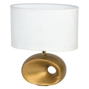 I-EOLO/L35 stolní lampa 1xE14 zlatá a textilní stínidlo bílé