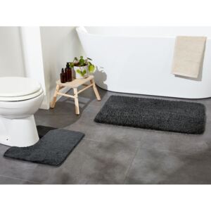 Livarno Home Sada koupelnových předložek, 2dílná (antracitová, s výřezem k WC) (100337093001)
