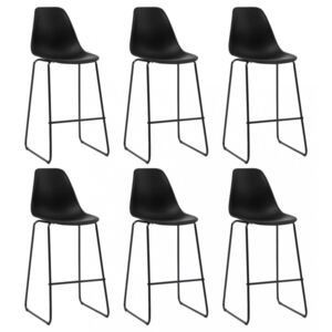 Barové židle 6ks plast / kov Dekorhome