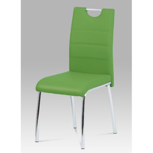 Autronic Jídelní židle, ekokůže zelená / chrom DCL-401 GRN