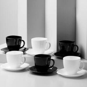 Kávový servis Carine White & Black 12-dílů LUMINARC