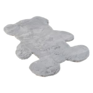 CHEMEX Chlupatý kobereček ve tvaru medvídka - 60x90 cm - světle šedý