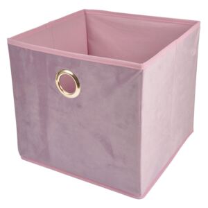Textilní úložný box sametový ružový
