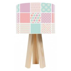 Timberlight Dětská stolní lampa Pastel power + bílý vnitřek + dřevěné nohy
