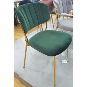 Židle Carlo Velvet, zelená sametová/zlatá