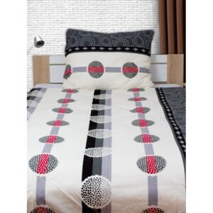 BREEZY flanelové povlečení - Standardní postel 140x200cm - 140 x 200 cm - 1 x polštář 1 x přikrývka - Černá