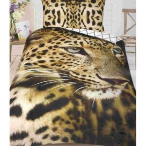 GEPARD bavlněné povlečení 140x200cm - Standardní postel 140x200cm - 1 x polštář 1 x přikrývka - Hnědá