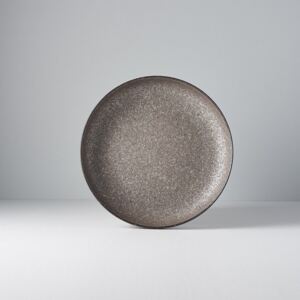 MADE IN JAPAN Sada 2 ks: Kulatý talíř s vysokým okrajem Earth Black 22 × 4,5 cm, Vemzu