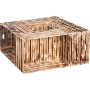 Dřevobox Dřevěné opálené bedýnky konferenční stolek 84x39x84 cm