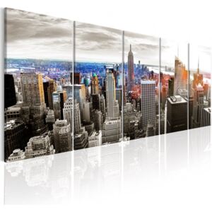 Obraz na plátně Bimago - New York: Grey Tower Blocks 200x80 cm