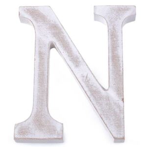 Dřevěná písmena abecedy vintage - 14 "N" bílá přírodní Stoklasa