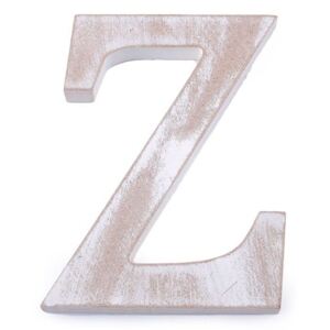 Dřevěná písmena abecedy vintage - 25 "Z" bílá přírodní Stoklasa
