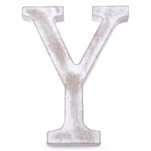 Dřevěná písmena abecedy vintage - 24 "Y" bílá přírodní Stoklasa