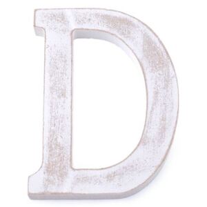 Dřevěná písmena abecedy vintage - 4 "D" bílá přírodní Stoklasa