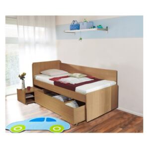 Zvýšená postel s úložným prostorem OTO 90x200, lamino buk