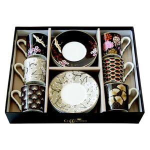 Porcelánové šálky a podšálky na kávu Oriental