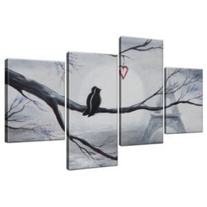 Obraz na plátně Ptačí romantika v Paříži 120x70cm 3440A_4AA