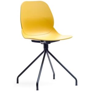 Jídelní židle SWEN Žlutá - kovová podnož