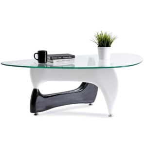 Konferenční stolek MERK bílo-černý