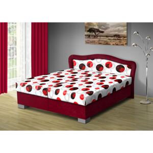 Nabytekmorava Čalouněná postel s úložným prostorem SÁRA typ roštu: PEVNÝ, barva čalounění: BORDO/53675-1016