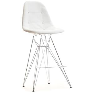 Barová čalouněná židle MOBI Bílá