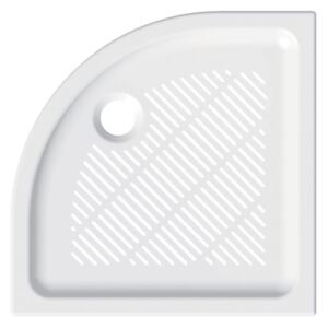 MEREO - Čtvrtkruhová sprchová vanička, 90x90x6,5 cm, R550, keramická (CV04X)
