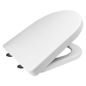 MEREO - Samozavírací WC sedátko, hranaté, duroplast, bílé, s odnímatelnými panty CLICK (CSS115)
