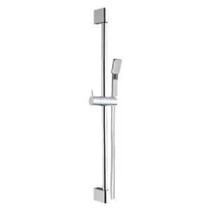 MEREO - Sprchová souprava, jednopolohová sprcha, šedostříbrná hadice, systém zabraňující překroucení (CB900D)