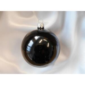 Velká vánoční koule 4 ks - černá lesklá