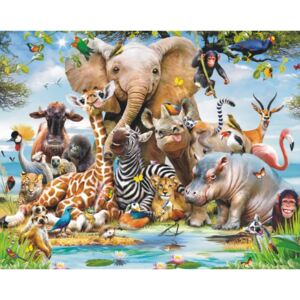 KUPSI-TAPETY 3D fototapeta Jungle Safari - velikost 244 x 305 cm