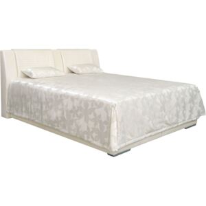Dvoulůžková postel AMIATA 2 180x200 cm vč. roštu a ÚP imitace kůže F1 bílá / C1