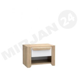 Noční stolek Lace LCXK01, Barva: dub sonoma / bílý lesk