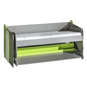 Dětská postel s psacím stolem Gutro G14, Barva: světlý grafit / briliantová bílá + zelená mamba
