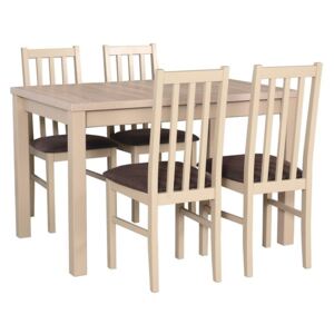 Rozkládací stůl se 4 židlemi AL15, Barva dřeva: ořech, Potah: 10 - Inari 91