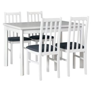 Skládací stůl se 4 židlemi - AL72, Barva dřeva: bílá, Potah: Inari 22