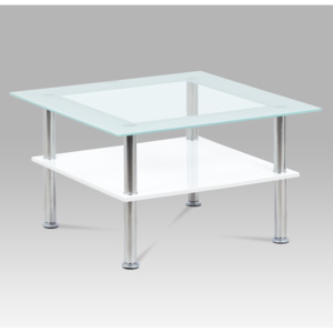 Artium Konferenční stolek, sklo bílé / MDF bílá - AF-2049 WT