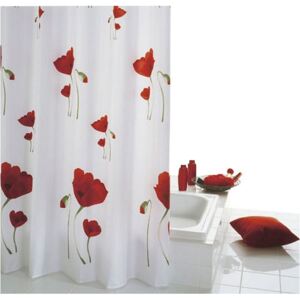 Sapho Sapho MOHN sprchový závěs 180x200cm, polyester, červenobílá