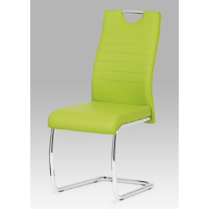 Autronic Jídelní židle koženka zelená / chrom DCL-418 LIM