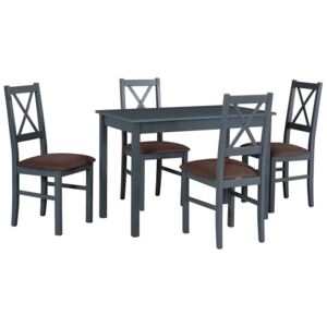 Stůl se židlemi - AL09, Barva dřeva: bílá, Potah: Inari 22