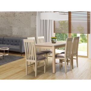 Skládací stůl s 5 židlemi - AL51, Barva dřeva: sonoma, Potah: Inari 22