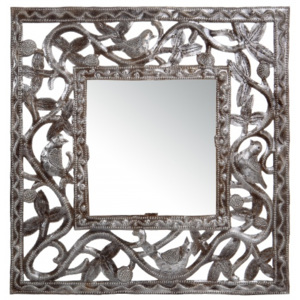 Animadecor Nástěnné zrcadlo s tepaným rámem, čtvercové, 30cm