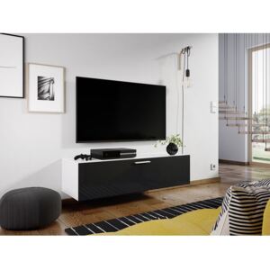 TV stolek Skye, Barva: bílá + černý lesk