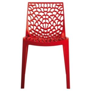 SitBe Rudá plastová jídelní židle Coral-C