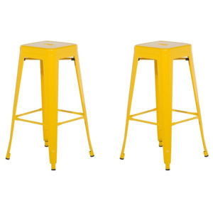 Sada 2 barové stoličky 76 cm žluté CABRILLO
