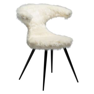 DAN-FORM Bílá židle s jehněčí kožešinou DanForm Flair