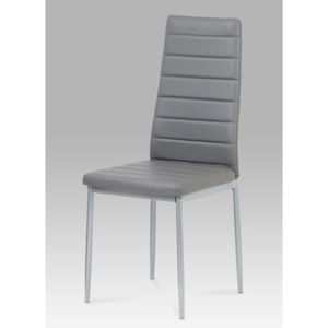 Autronic Jídelní židle, koženka tm. šedá / šedý lak DCL-117 GREY